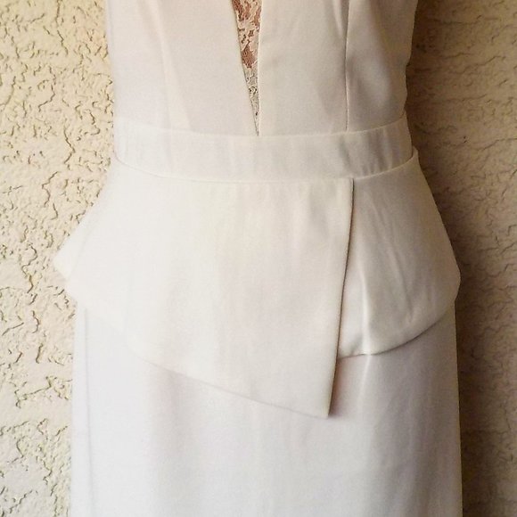 *Ivory Forever 21 Peplum Sheath Dress- Size M - Picture 3 of 6